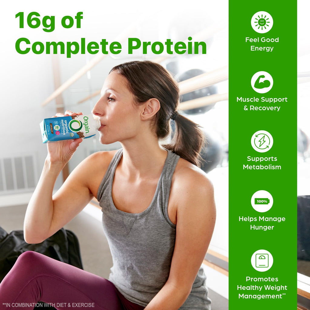 Organic Vegan 16g Protein Shake, Chocolate, 11 oz, 12pk A956