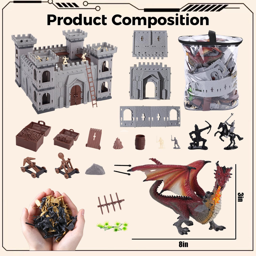 275PCS Medieval Dragon Castle Knights Figures Set Z44165