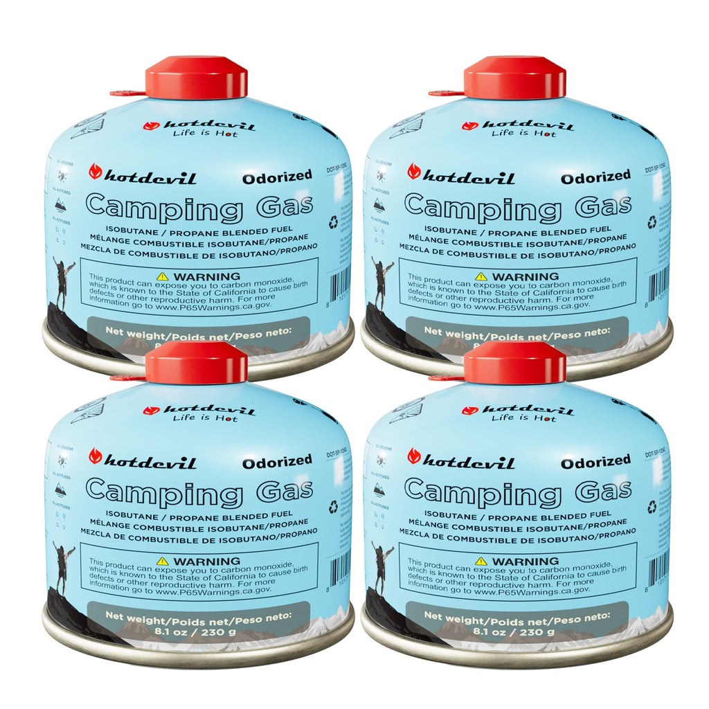 Isobutane Fuel Canister 230 Gram Camping Stove Fuel 8.1oz 4 packs P394595