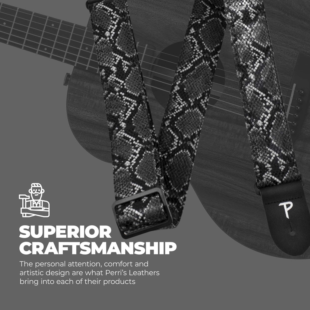 Faux Snake Skin Jacquard Patterned Non-Slip Guitar Strap F189297