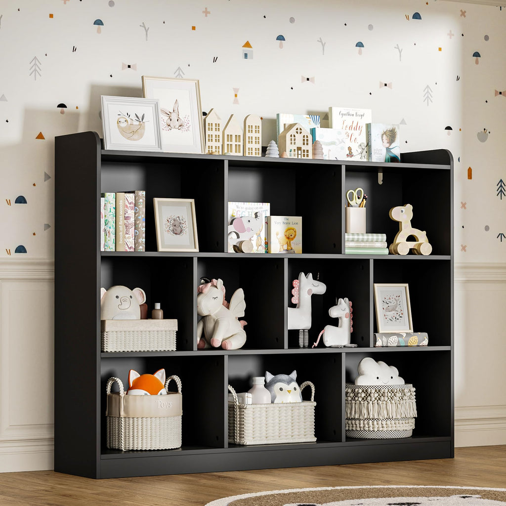Black 3 Tier Wood Bookshelf F429878