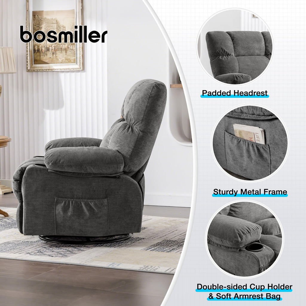 Oversized Recliner Chair with Massage and Heat F412802