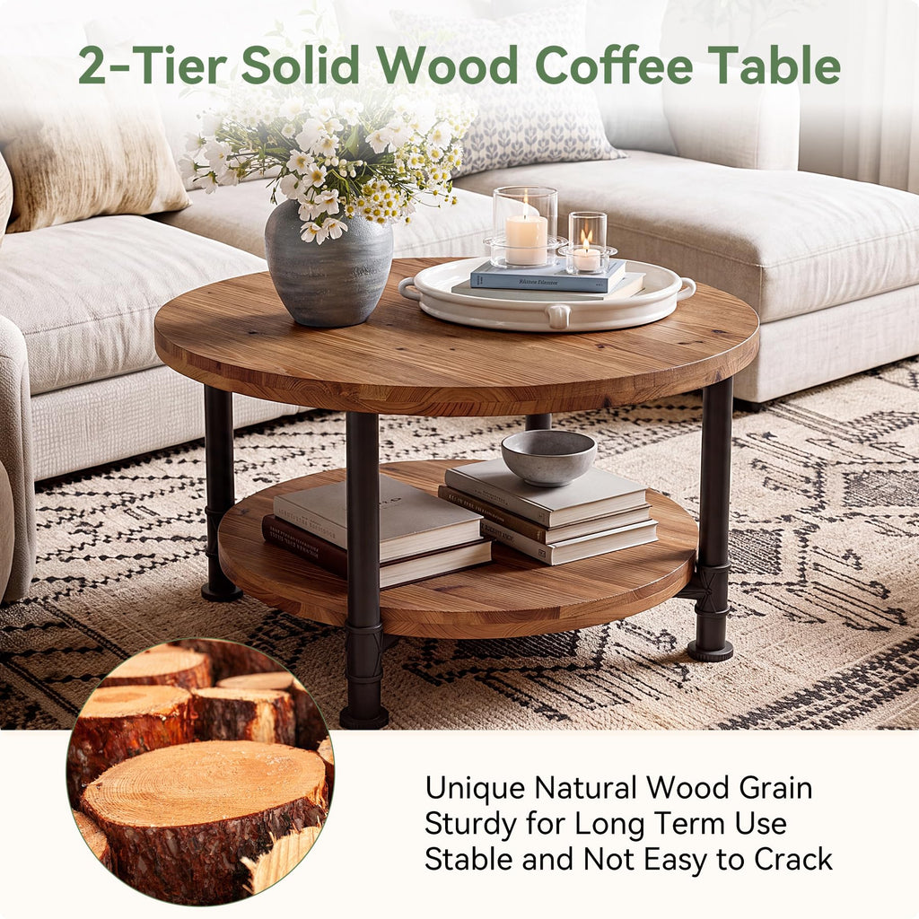Solid Wood Round Coffee Table R636511