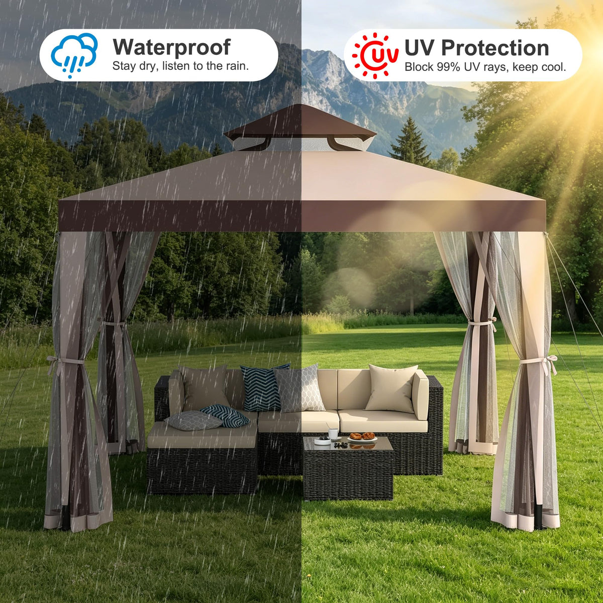 10×10 Outdoor Gazebo Canopy Tent B130
