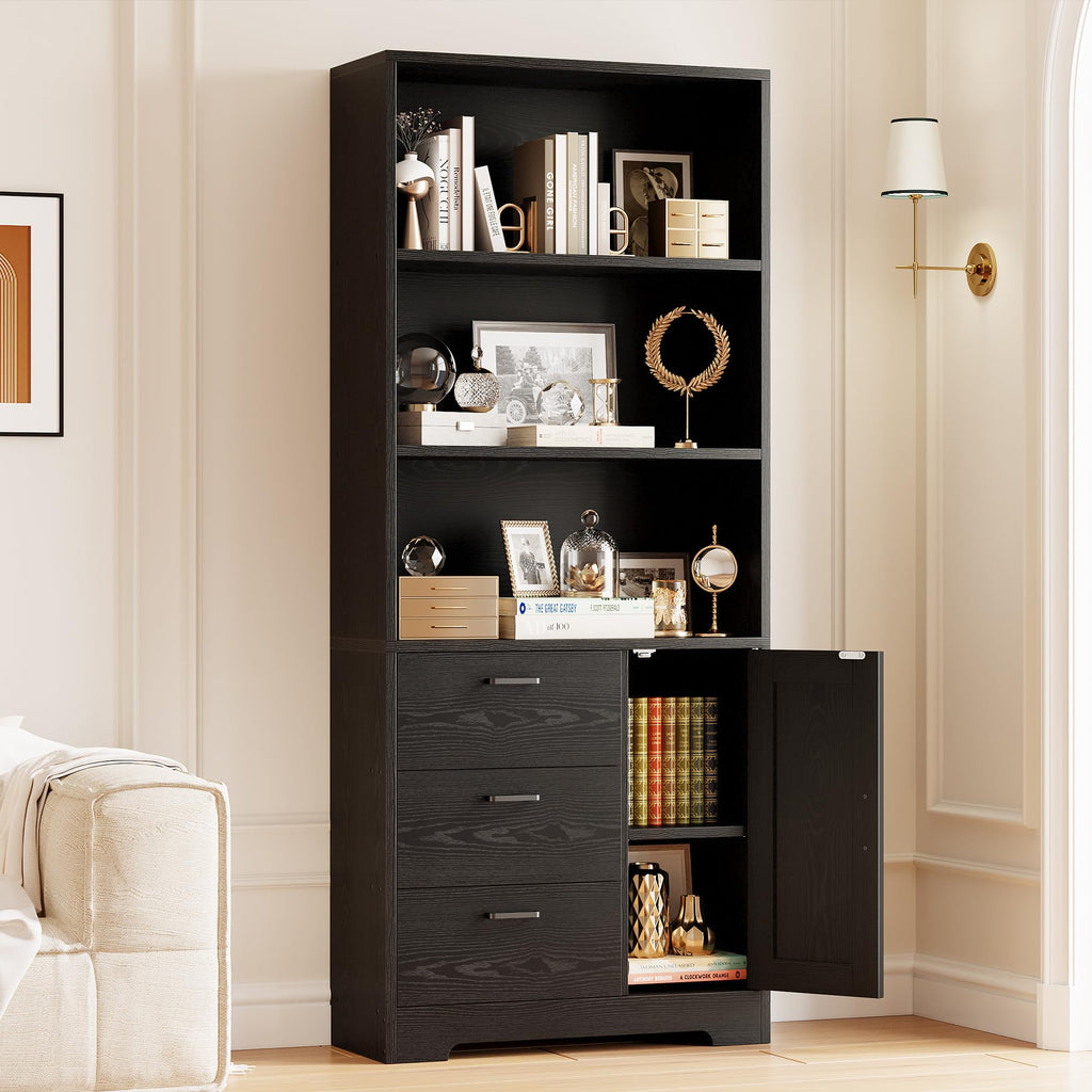 71 in Bookshelf with Doors and Drawers H465
