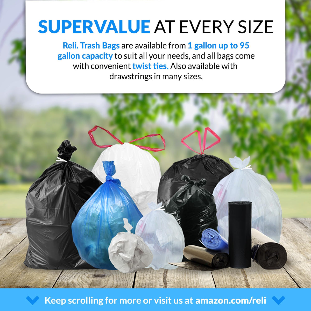 65 Gallon Heavy Duty Trash Bags H992955