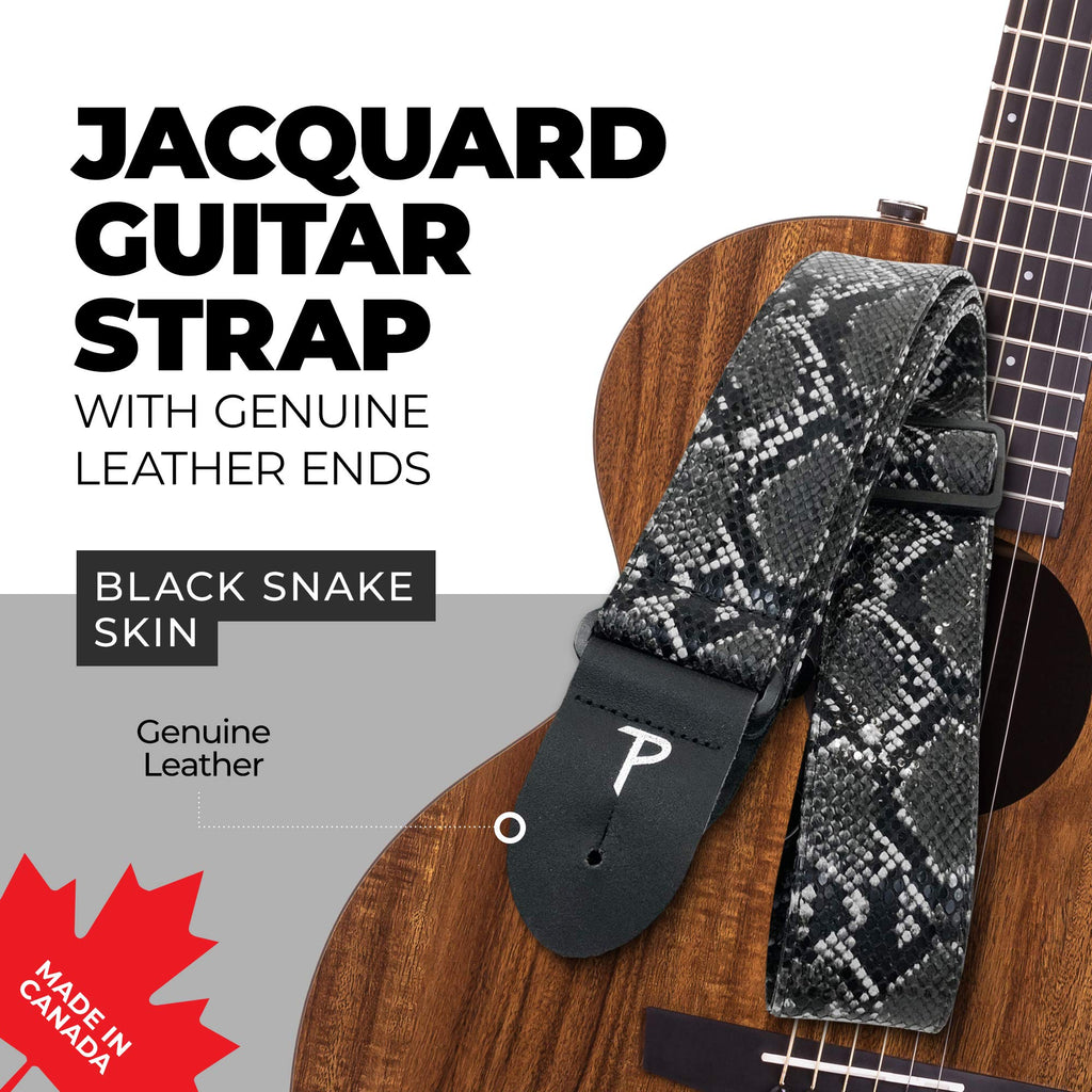 Faux Snake Skin Jacquard Patterned Non-Slip Guitar Strap F189297