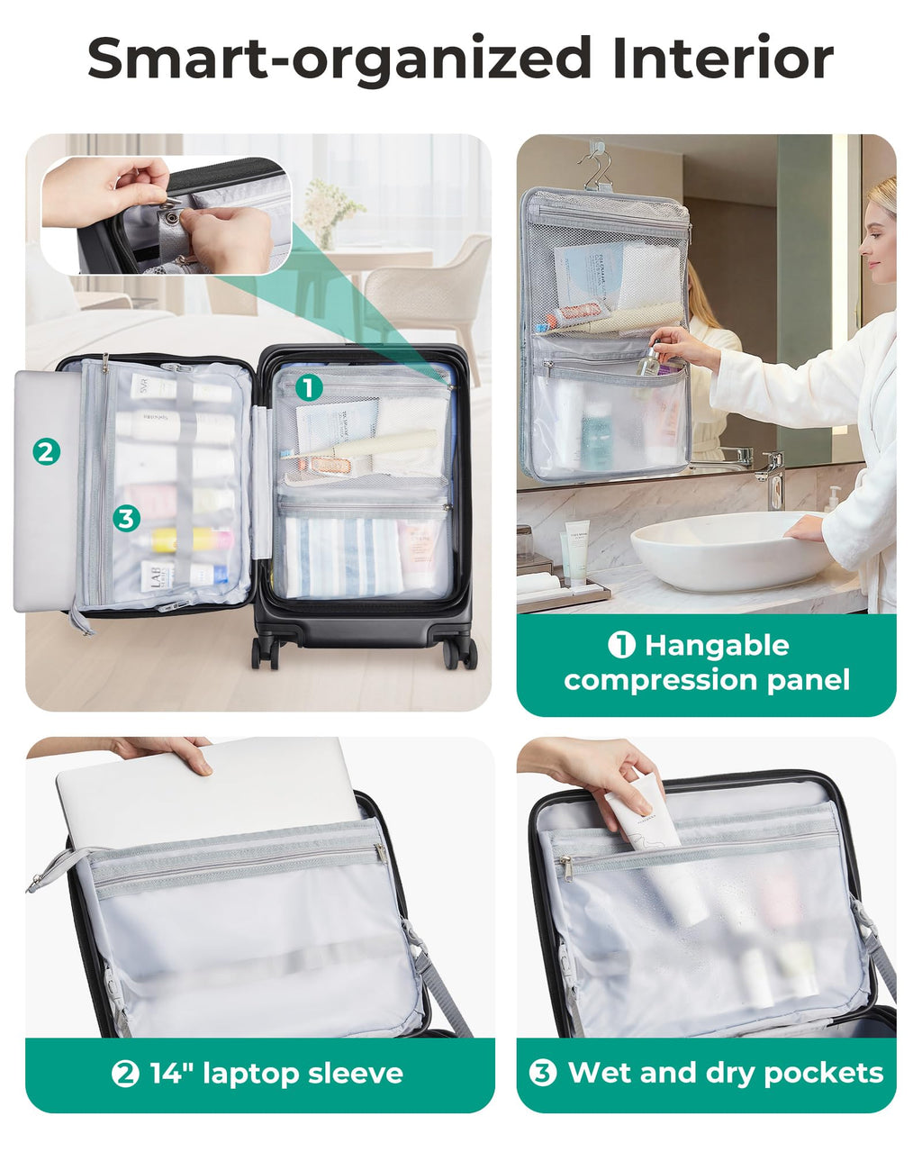 20" Expandable Carry-On Black J1046