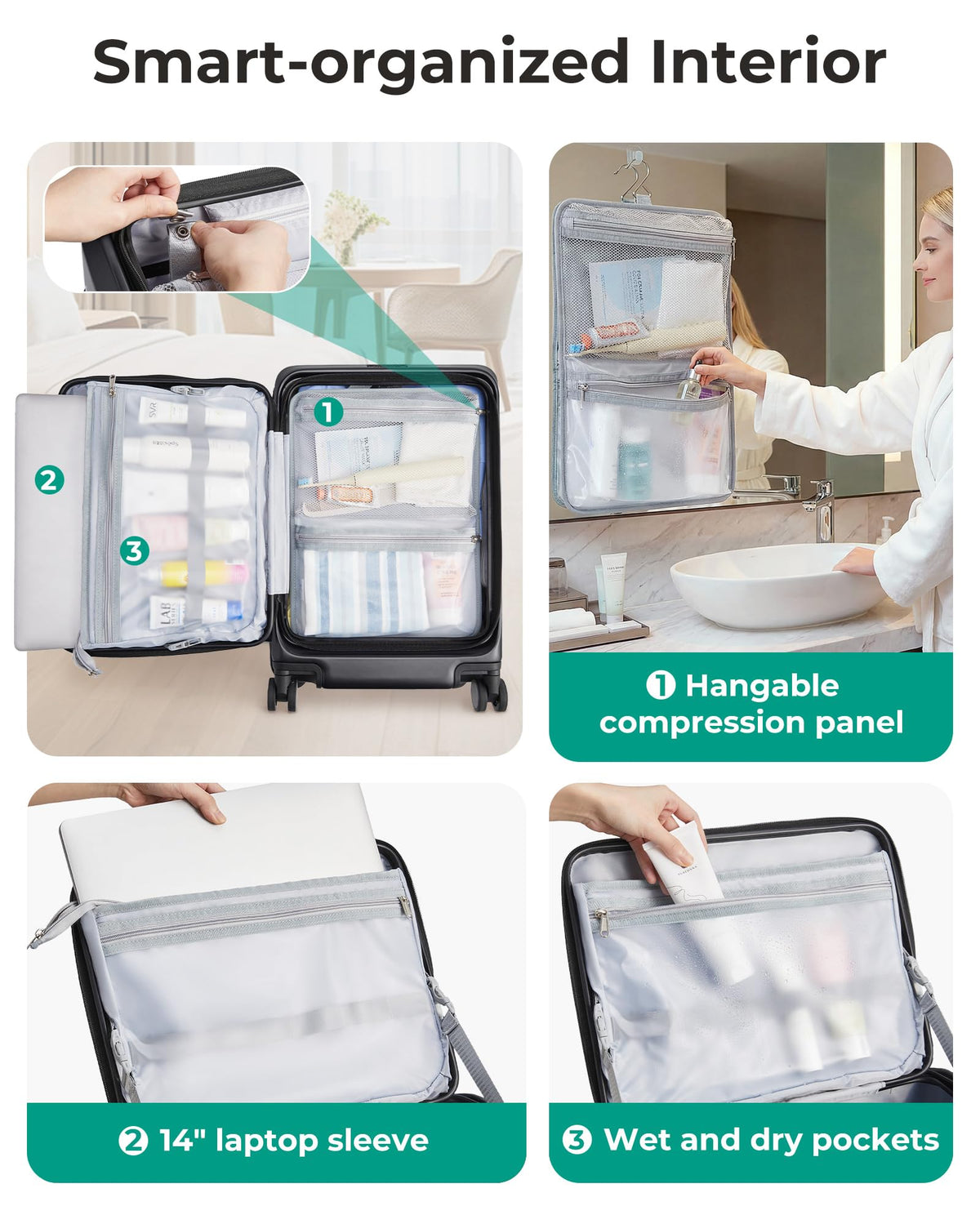 20" Expandable Carry-On Black J1046