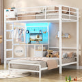 Twin Over Twin White Bunk Bed with Desk P293296