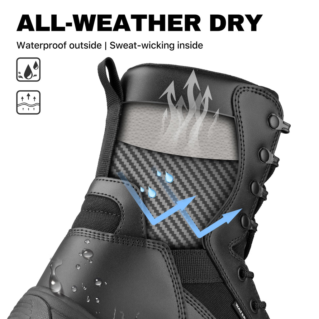 Waterproof Side Zip 8" Tactical Boot O320