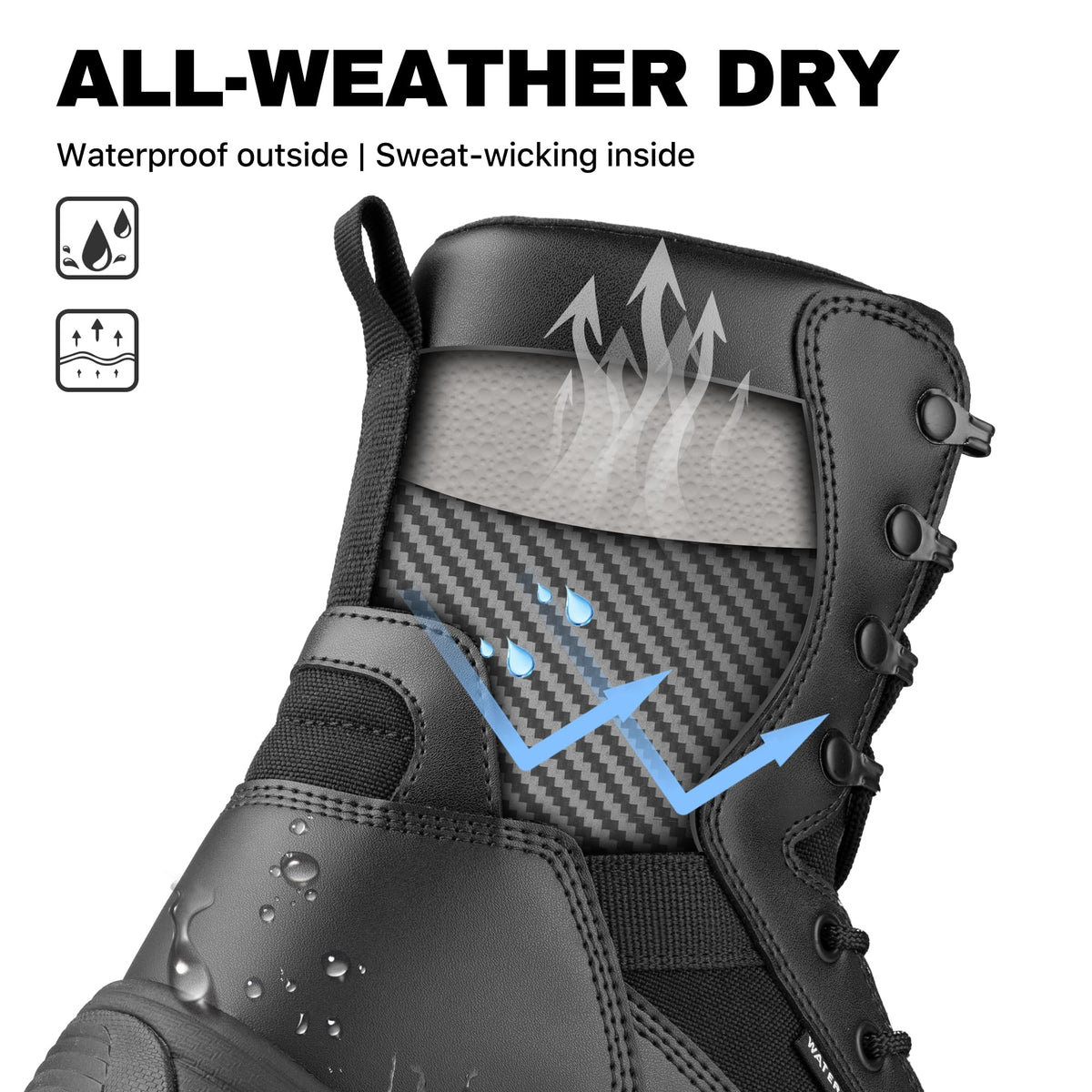 Waterproof Side Zip 8" Tactical Boot O320
