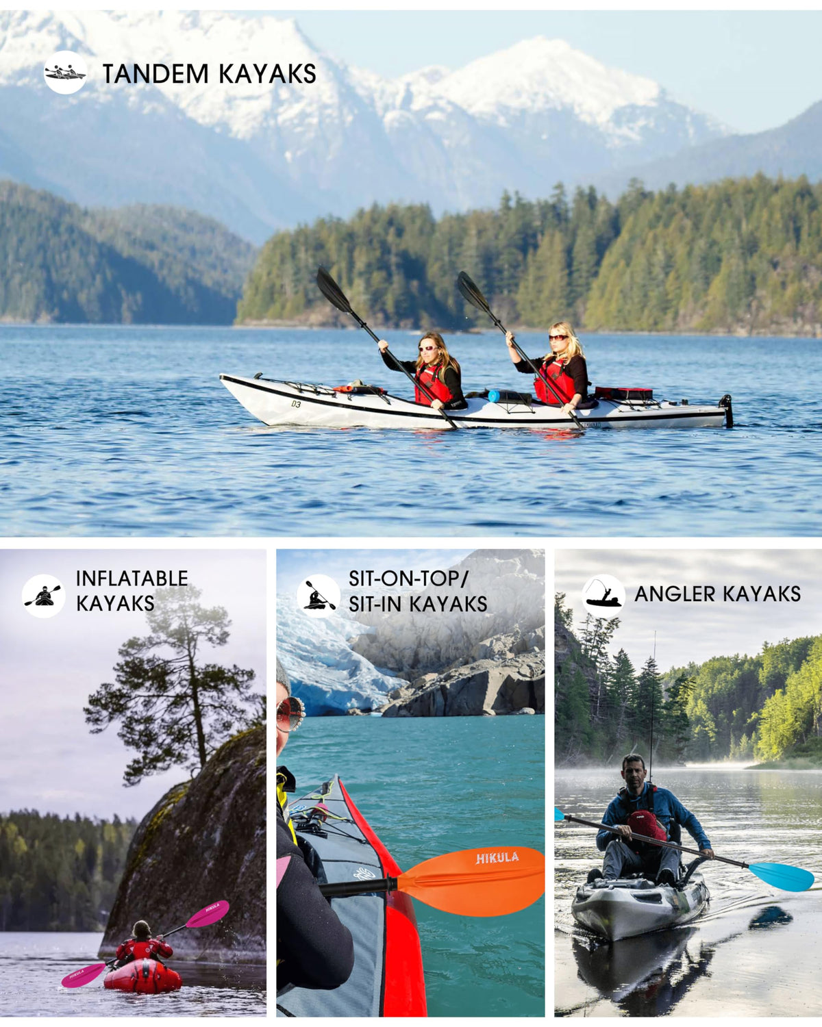 Adjustable Floating Kayak Paddles 3 Piece R563