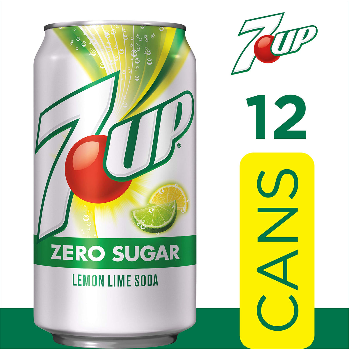 Zero Sugar 7-Up Soda, 12 Oz (Pack of 24) A374000