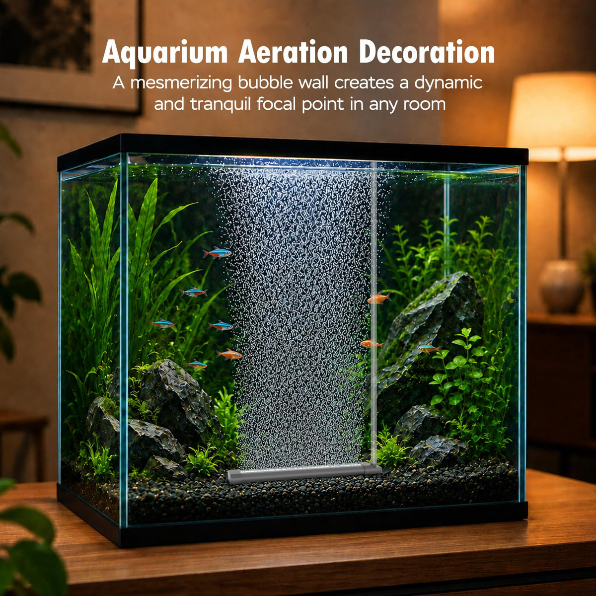 Aquarium Air Bubble Strip, Fine Bubble Wall Air Stone Bar (6.3 Inch) N385
