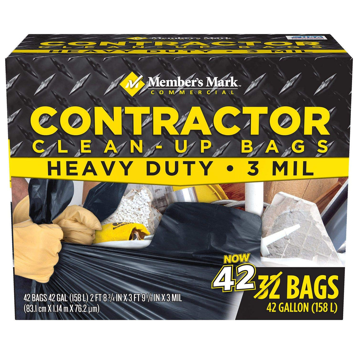 Commercial Contractor Clean-up Trash Bags 42 Gal. 42 Ct. Z9712
