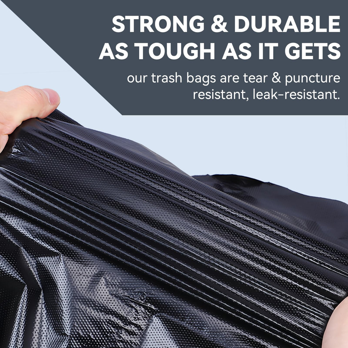 45 Gallon Heavy Duty Black Plastic Trash Bags 50 Count F474752