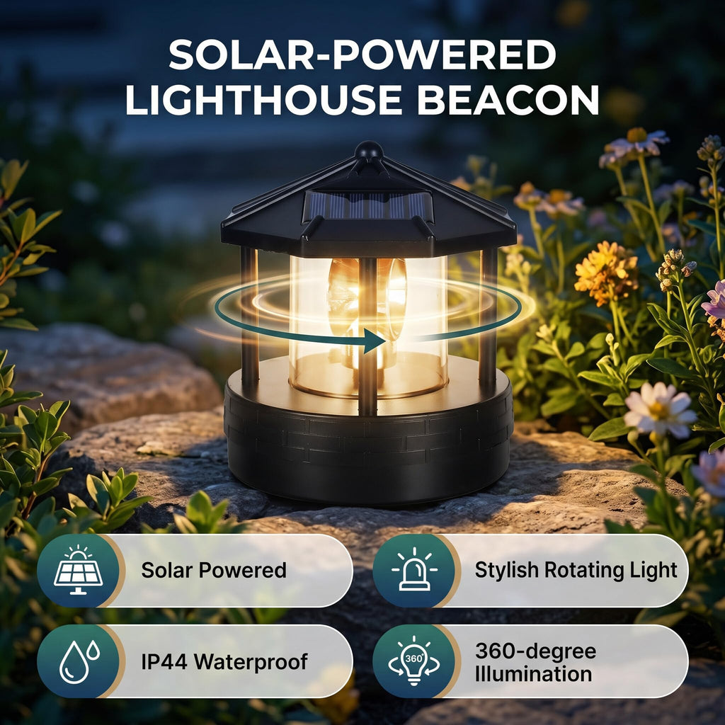 Solar Powered Rotating Lighthouse H977