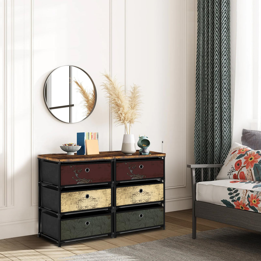 3 Drawer Fabric Nightstand K519383