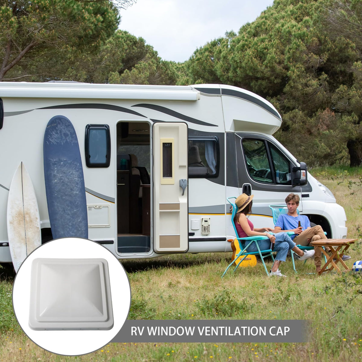 14 Inch White Weather-Resistant Plastic RV Vent Cover N99350