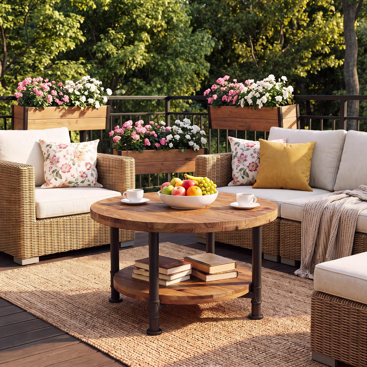 Solid Wood Round Coffee Table R636511