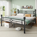 Black Full Metal Platform Bed Frame with Headboard and Footboard Q632476