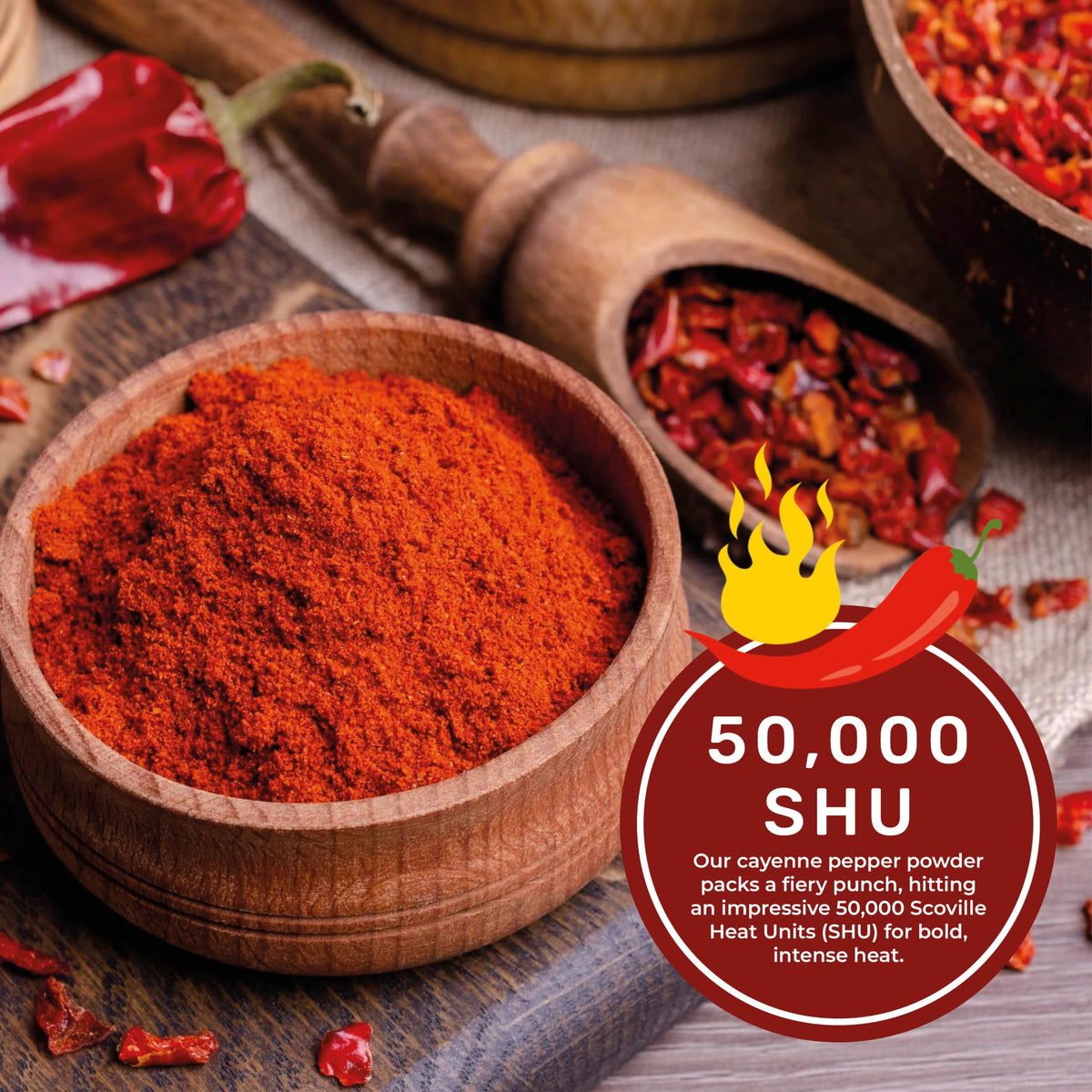 Cayenne Pepper Powder 2.5LB Jar 50,000 SHU Gluten Free T1309