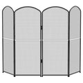 Black Foldable Fireplace Screen A170