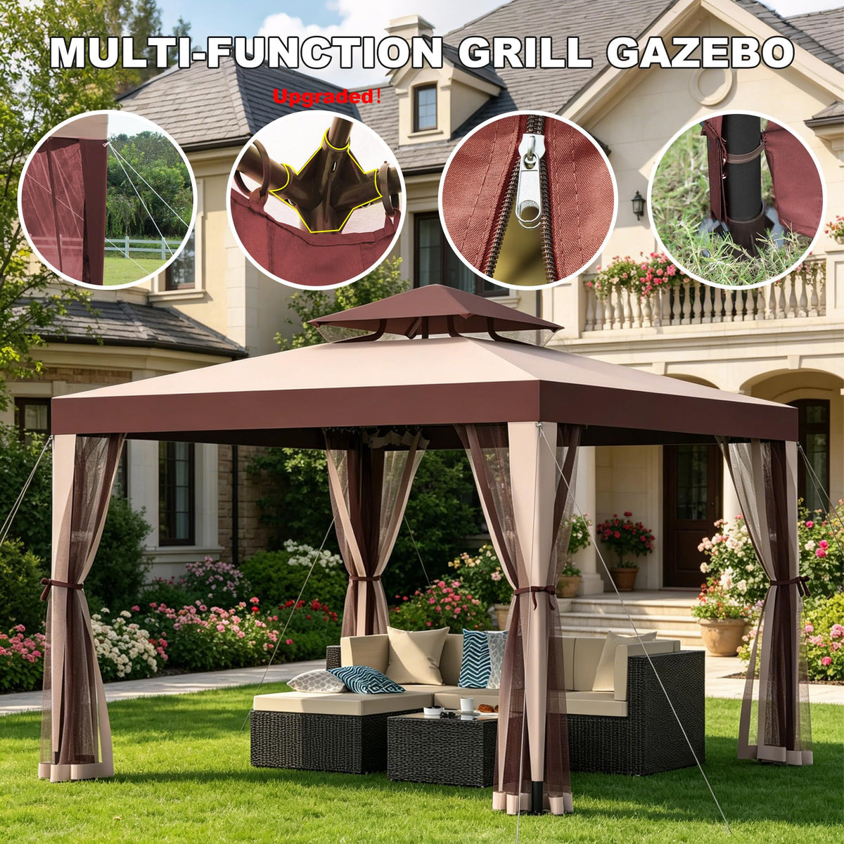 10×10 Outdoor Gazebo Canopy Tent B130