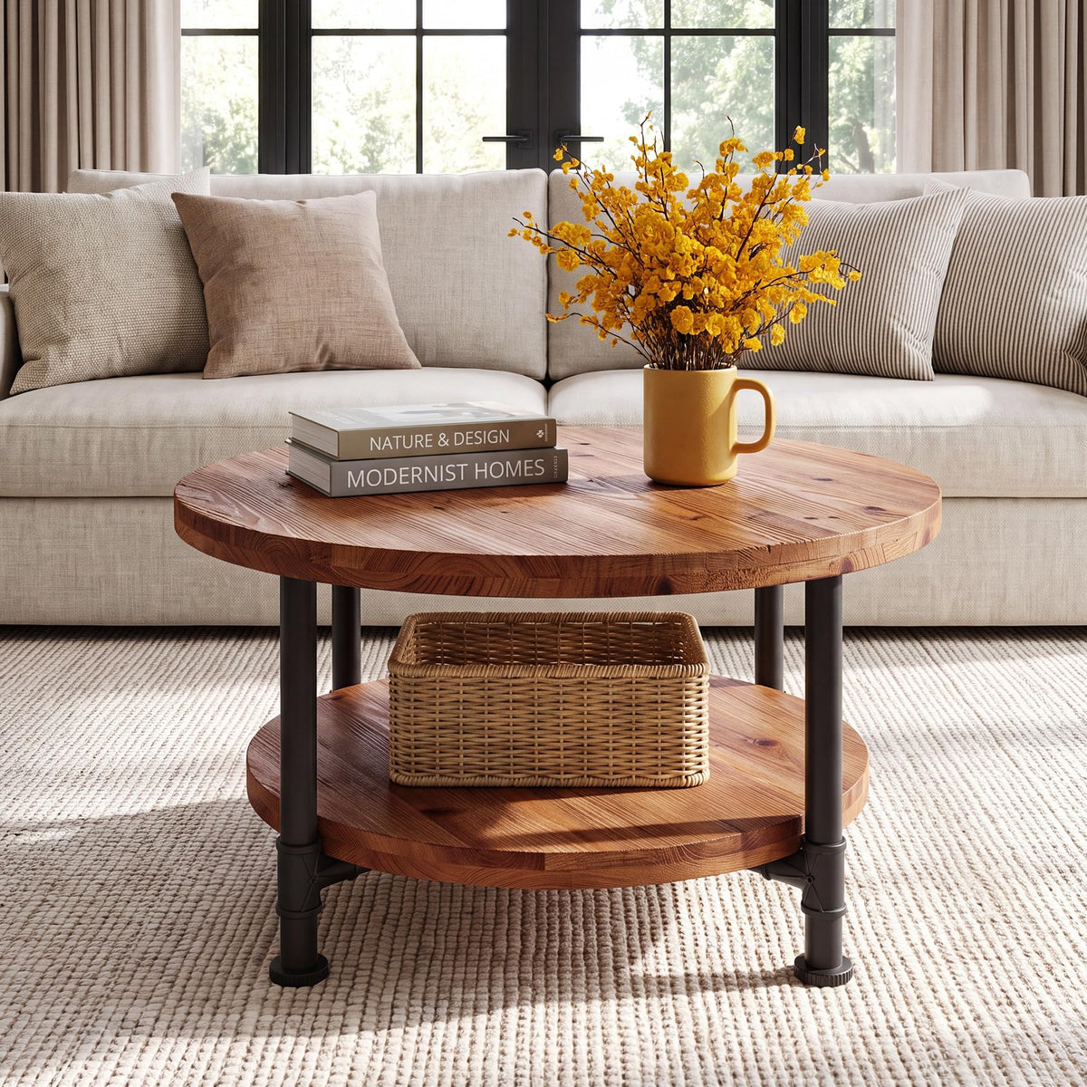 Solid Wood Round Coffee Table R636511