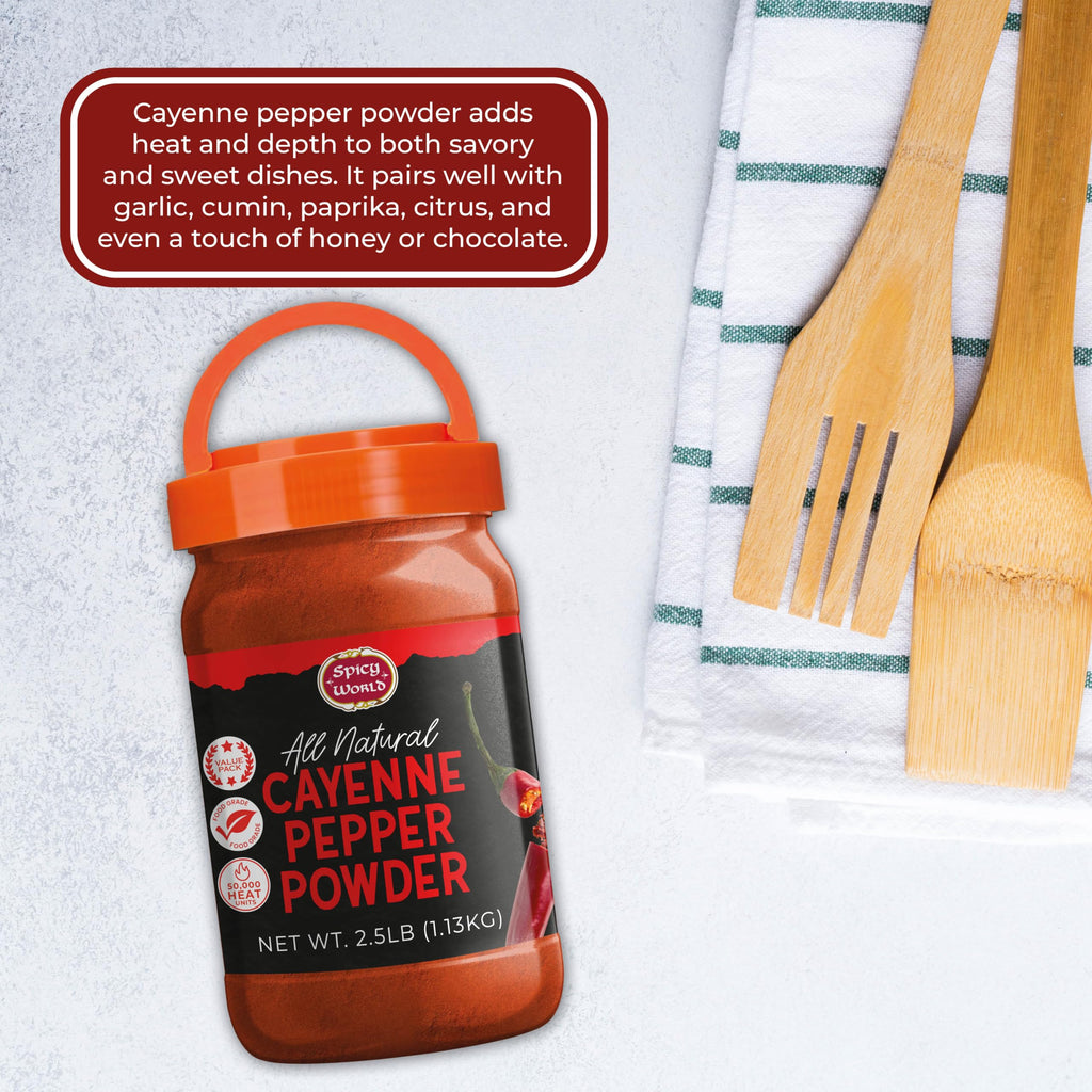 Cayenne Pepper Powder 2.5LB Jar 50,000 SHU Gluten Free T1309