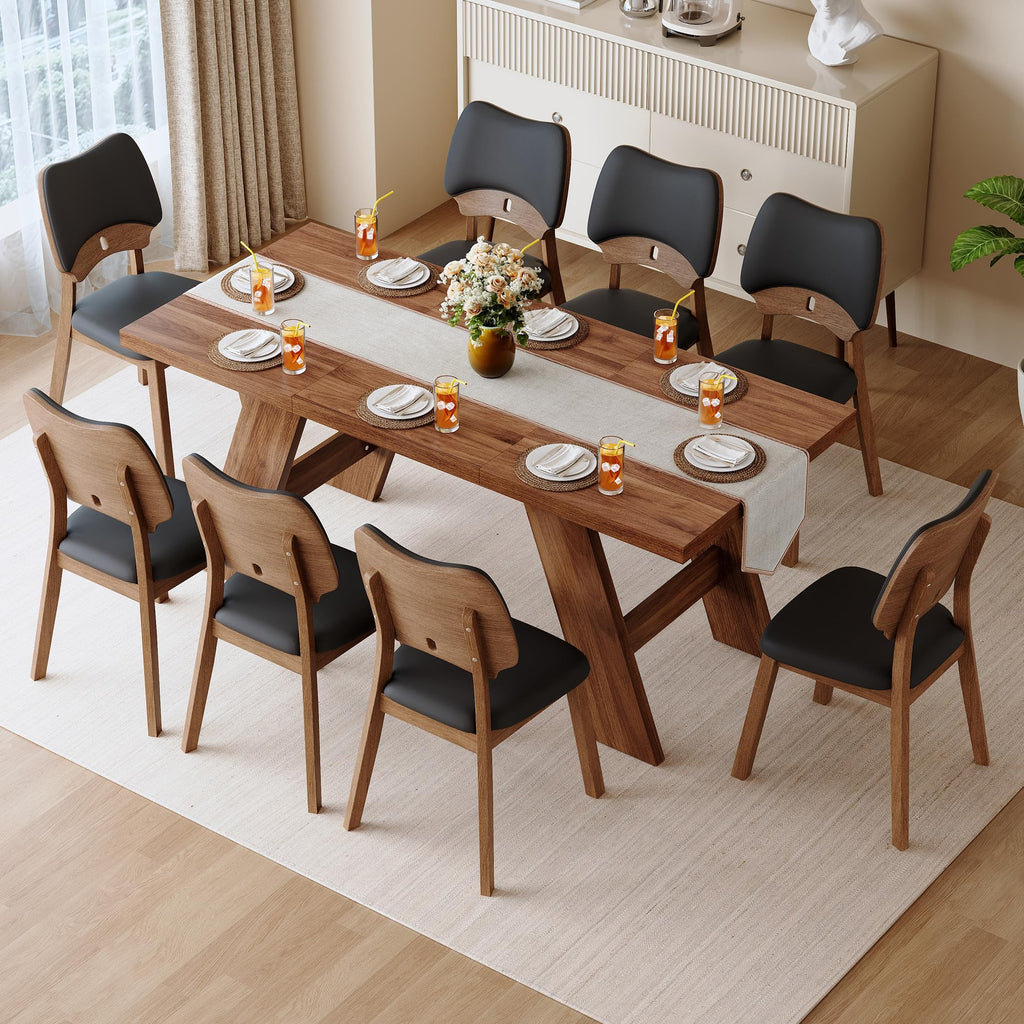 71" Wood Dining Table Set for 8 L707